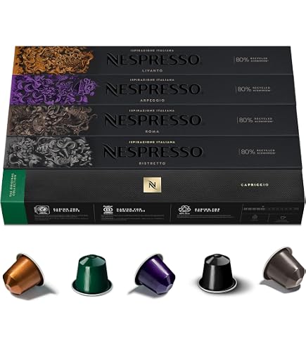 Nespresso Original Cápsulas de Café Ristretto, 50 Cápsulas para